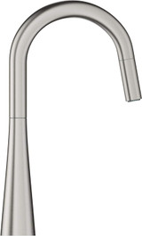 Grohe 32226DC3 Zedra Single-Handle Pull Down Kitchen Faucet Dual Spray 1.75 GPM In Supersteel Finish