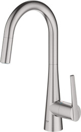 Grohe 32226DC3 Zedra Single-Handle Pull Down Kitchen Faucet Dual Spray 1.75 GPM In Supersteel Finish