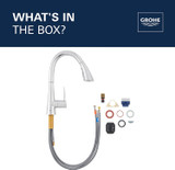 Grohe 32298003 Zedra Single-Handle Pull Down Kitchen Faucet Triple Spray 1.75 GPM In Starlight Chrome Finish