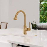Hansgrohe 04215250 Talis C High Arc Kitchen Faucet, 2-Spray Pull-Down, 1.75 GPM in Brushed Gold Optic