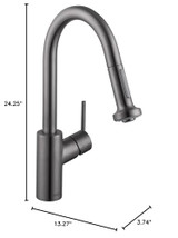 Hansgrohe 04286340 Talis S2 Prep Kitchen Faucet, 2-Spray Pull-Down, 1.75 GPM in Brushed Black Chrome