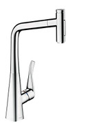 Hansgrohe 73820001 Metris Select High Arc Kitchen Faucet, 2-Spray Pull-Out, 1.75 GPM in Chrome