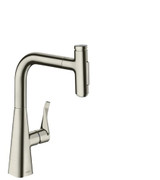 Hansgrohe 73822801 Metris Select Prep Kitchen Faucet, 2-Spray Pull-Out, 1.75 GPM in Steel Optic