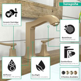 Hansgrohe 31331141 Metropol Classic Widespread Faucet 160 with Lever Handles and Pop-Up Drain, 1.2 GPM in Brushed Bronze