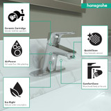 Hansgrohe 04510000 Focus Single-Hole Faucet 70, 1.2 GPM in Chrome