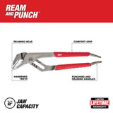 Milwaukee 48-22-6310 10" Straight Jaw Pliers with Ream & Punch Exposed Metal Handles & Precision Ground Plier Head