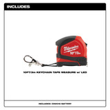 Milwaukee 48-22-6601 10FT/3m Keychain Tape with LED Light