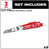 Milwaukee 48-00-5321 The Ax with Carbide Teeth 5TPI 3 Pack