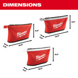Milwaukee 48-22-8193 Canvas Zipper Pouch - 3 Pack