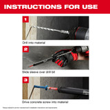 Milwaukee 48-20-9097 7 Piece Shockwave Impact Duty Carbide Hammer Drill Bit Concrete Screw Install Kit