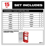 Milwaukee 48-89-2803 15-Piece Thunderbolt Black Oxide Drill Bit Set