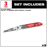 Milwaukee 48-00-5326 SAWZALL The AX with Carbide Teeth Wood Blades
