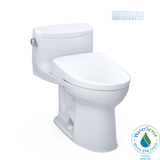 TOTO MW6344726CEFG#01 WASHLET+ Supreme II One-Piece Elongated 1.28 GPF Toilet and WASHLET+ S7 Contemporary Bidet Seat in Cotton White