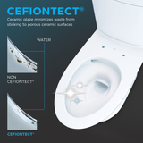 TOTO MW6144726CEFG#01 WASHLET+ Carlyle II One-Piece Elongated 1.28 GPF Toilet and WASHLET+ S7 Contemporary Bidet Seat in Cotton White