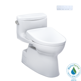 TOTO MW6444726CEFG#01 WASHLET+ Carolina II One-Piece Elongated 1.28 GPF Toilet and WASHLET+ S7 Contemporary Bidet Seat in Cotton White