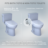 TOTO SW4734AT40#01 S7A WASHLET+ Electronic Bidet Toilet Seat, EWATER+ Bowl and Wand Cleaning, Auto Open and Close Classic Lid, Elongated in Cotton White