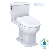 TOTO MW4944724CEMFGA#01 WASHLET+ Connelly Two-Piece Elongated Dual Flush 1.28 and 0.9 GPF Toilet and Classic WASHLET S7 Contemporary Bidet Seat with Auto Flush in Cotton White