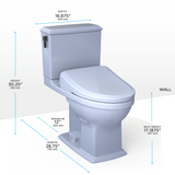 TOTO MW4944724CEMFGA#01 WASHLET+ Connelly Two-Piece Elongated Dual Flush 1.28 and 0.9 GPF Toilet and Classic WASHLET S7 Contemporary Bidet Seat with Auto Flush in Cotton White