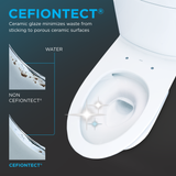 TOTO MW4744736CEFGA#01 WASHLET+ Vespin II Two-Piece Elongated 1.28 GPF Toilet with Auto Flush WASHLET+ S7A Contemporary Bidet Seat in Cotton White