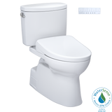 TOTO MW4744726CEFG#01 WASHLET+ Vespin II Two-Piece Elongated 1.28 GPF Toilet and WASHLET+ S7 Contemporary Bidet Seat in Cotton White