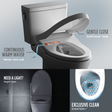 TOTO MW6424726CEFG#01 WASHLET+ Nexus One-Piece Elongated 1.28 GPF Toilet with S7 Contemporary Bidet Seat in Cotton White