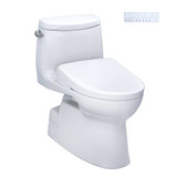 TOTO MW6144736CEFG#01 WASHLET+ Carlyle II One-Piece Elongated 1.28 GPF Toilet and WASHLET+ S7A Contemporary Bidet Seat in Cotton White