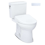 TOTO MW4544736CUFGA#01 WASHLET+ Drake II 1G Two-Piece Elongated 1.0 GPF Toilet with Auto Flush WASHLET+ S7A Contemporary Bidet Seat in Cotton White