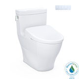 TOTO MW6244736CEFGA#01 WASHLET+ Legato One-Piece Elongated 1.28 GPF Toilet with Auto Flush S7A Contemporary Bidet Seat in Cotton White