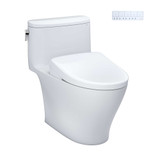 TOTO MW6424736CEFGA#01 WASHLET+ Nexus One-Piece Elongated 1.28 GPF Toilet with Auto Flush S7A Contemporary Bidet Seat in Cotton White