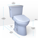 TOTO MW7864736CEFGA#01 Drake Transitional WASHLET+ Two-Piece Elongated 1.28 GPF Universal Height TORNADO FLUSH Toilet and S7A Contemporary Bidet Seat with Auto Flush in Cotton White