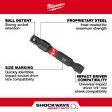 Milwaukee Tool 48-32-5030 Shockwave 1/4 in. Hex Shank To 1/4 in. Socket Adapter