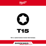 Milwaukee 48-32-4628 Shockwave 1 in. T15 Impact Driver Bits 5PK