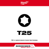 Milwaukee 48-32-4636 Shockwave 1 in. T25 Impact Driver Bits 5PK