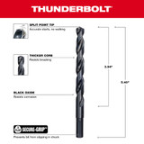 Milwaukee 48-89-2733 27/64 in. Thunderbolt Black Oxide Drill Bit
