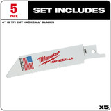 Milwaukee 49-00-5418 M12 HACKZALL Bi-Metal Blade - EMT 5PK
