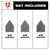 Milwaukee 48-80-5405 Assorted 80, 120 & 180 Grit Mesh Sanding Sheets for M12 FUEL Orbital Detail Sander 12-Pack