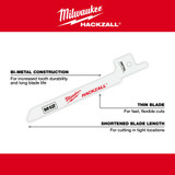 Milwaukee 49-00-5324 M12 HACKZALL Bi-Metal Blade - Metal Scroll 5PK