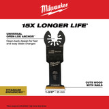 Milwaukee 49-25-1231 Milwaukee OPEN-LOK 1-3/8" TITANIUM ENHANCED BI-METAL MULTI-MATERIAL BLADE 1PK
