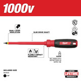 Milwaukee 48-22-2221 1/4 in. Slotted - 6 in. 1000 V Insulated Screwdriver