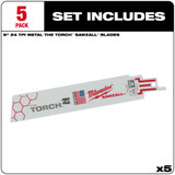 Milwaukee 48-00-5786 6 in. 24 TPI THE TORCH SAWZALL Blades 5PK
