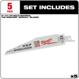 Milwaukee 48-00-5701 The Wrecker Multi-Material SAWZALL Blade 6 in. 7/11TPI 5 pk