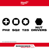Milwaukee 48-32-4513 Shockwave 10-Piece Impact Driver Guide Bit Set