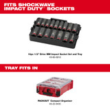 Milwaukee 49-66-6833 Shockwave Impact Duty Socket 1/2" Dr 16PC Tray Only