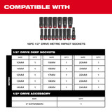Milwaukee 49-66-6833 Shockwave Impact Duty Socket 1/2" Dr 16PC Tray Only