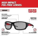 Milwaukee 48-73-2126 Performance Safety Glasses - Gray Fog-Free Lenses (Polybag)