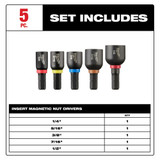 Milwaukee 49-66-4563 Shockwave Impact Duty Insert Magnetic Nut Driver Set 5PC