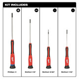 Milwaukee 48-22-2604 4-Piece Precision Screwdriver Set