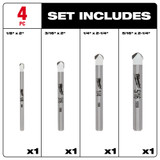 Milwaukee 48-20-8998 4pc. Tile and Natural Stone Bit Set