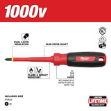 Milwaukee 48-22-2212 #2 Phillips - 4 in. 1000 V Insulated Screwdriver