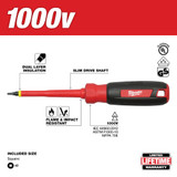 Milwaukee 48-22-2252 #2 Square - 4 in. 1000 V Insulated Screwdriver